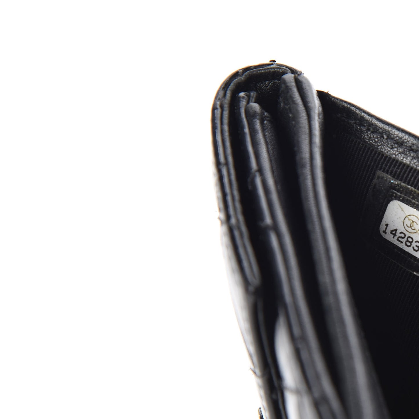 Patent Quilted Compact French Flap Wallet Black