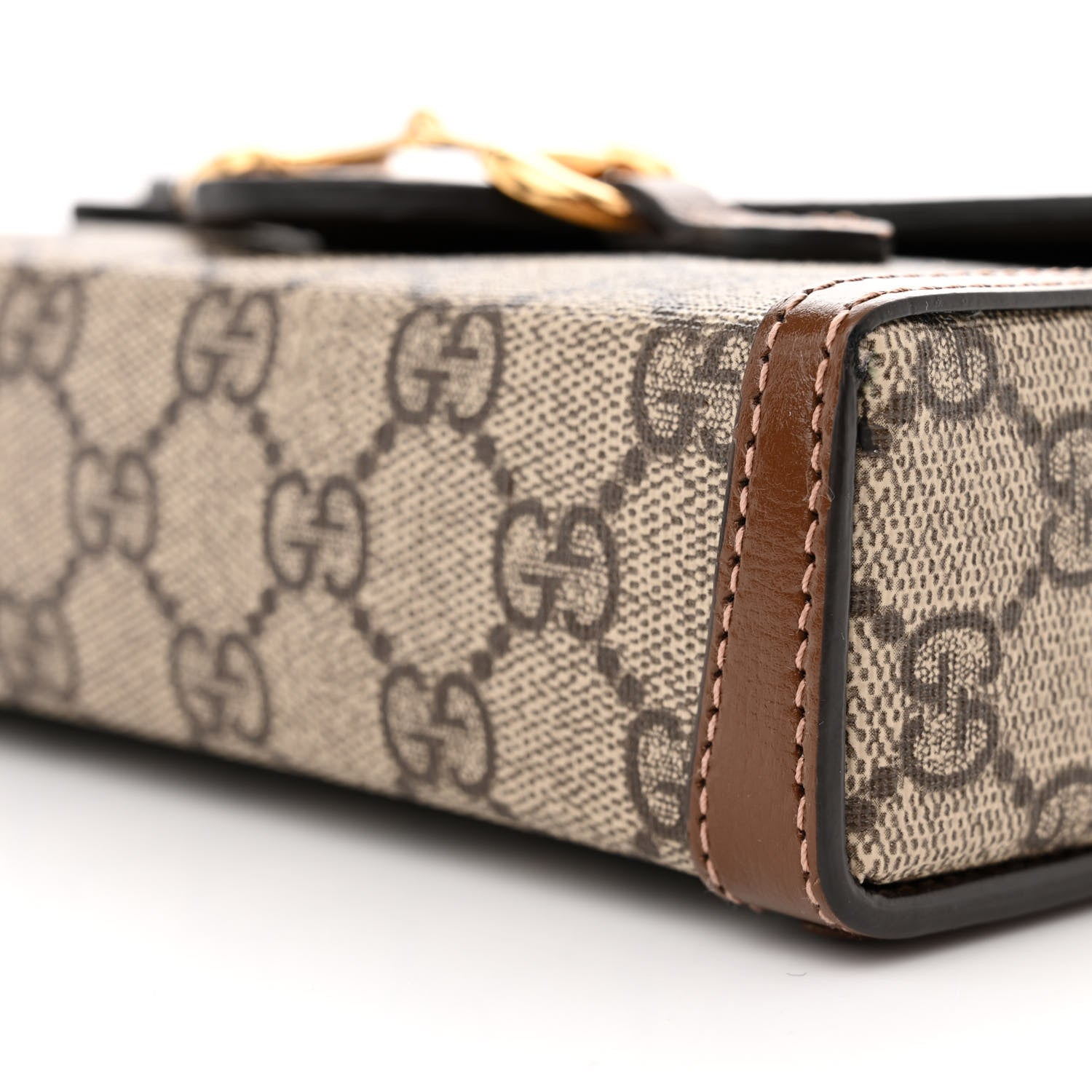 Gucci GG Supreme Monogram Mini Horsebit 1955 Shoulder Bag Beige Brown Sugar 10 of 13