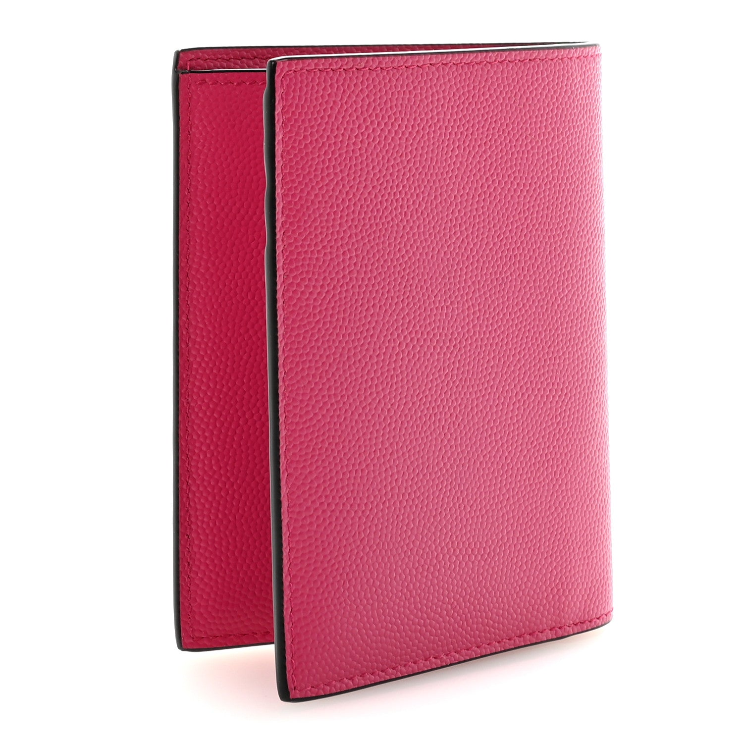 Saint Laurent Grain De Poudre Credit Card Wallet Fuxia Couture 3 of 6