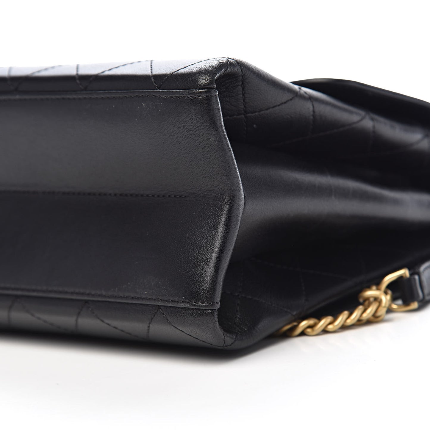 Goatskin Stitched Flap Black