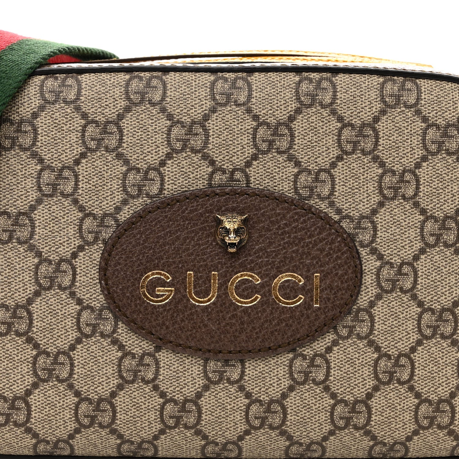 Gucci GG Supreme Monogram Web Neo Vintage Shoulder Bag Beige New Acero Crop 8 of 11