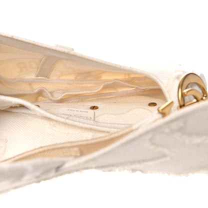 Christian Dior Canvas Embroidered Camouflage Saddle Bag White 5 of 28