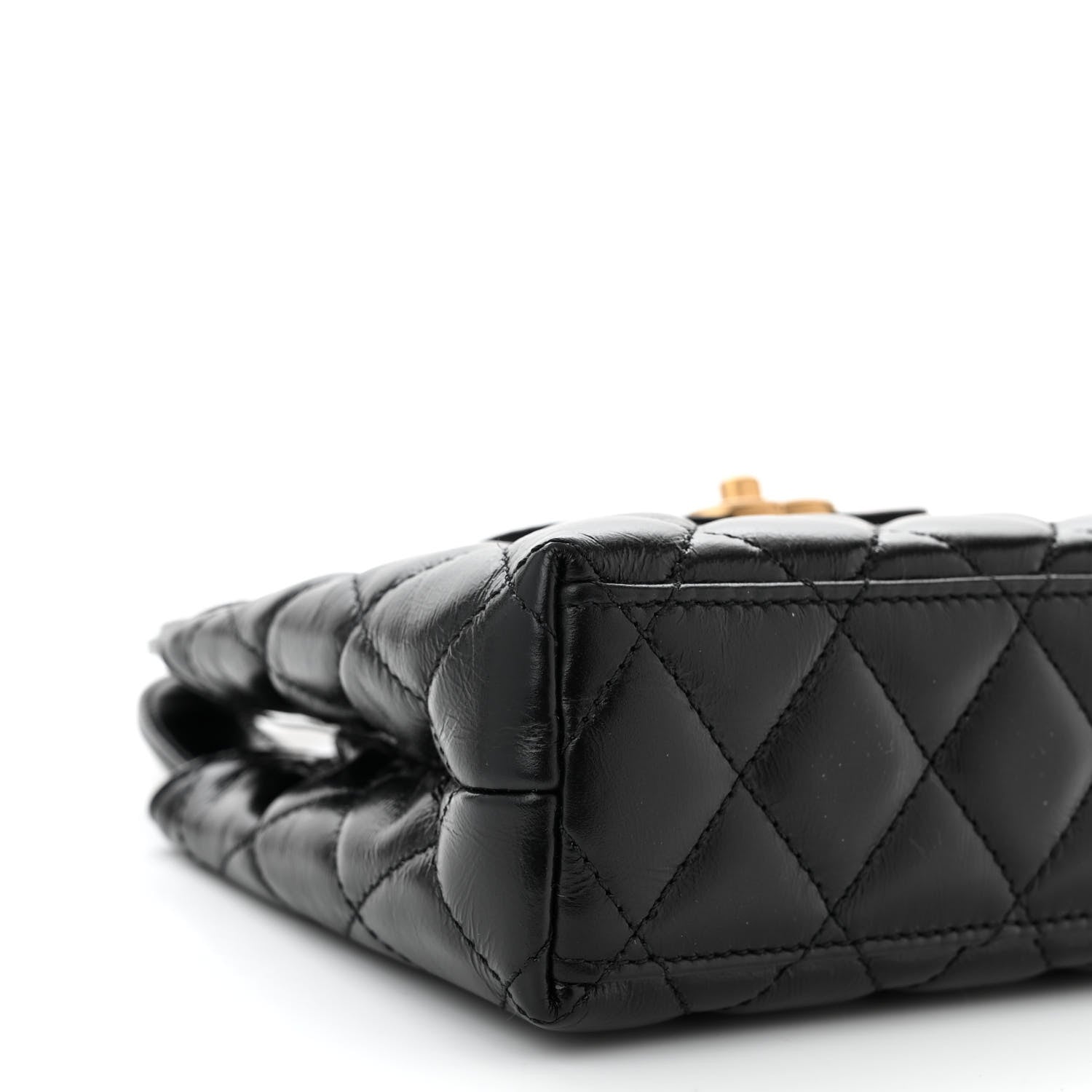 Chanel Shiny Aged Calfskin Quilted Nano Kelly Shopper Black 9 of 11