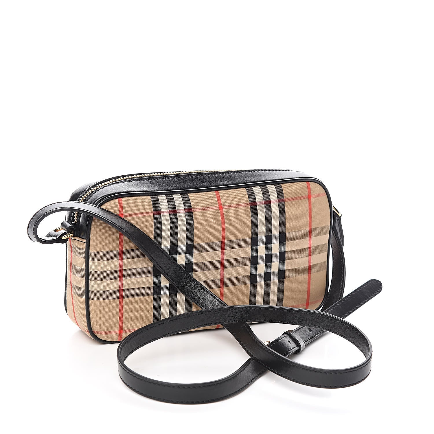 Burberry Vintage Check Calfskin Small Camera Bag Archive Beige 2 of 8