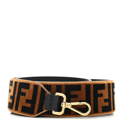 Fendi Velvet Tapestry FF Strap You Tobacco 1 of 4