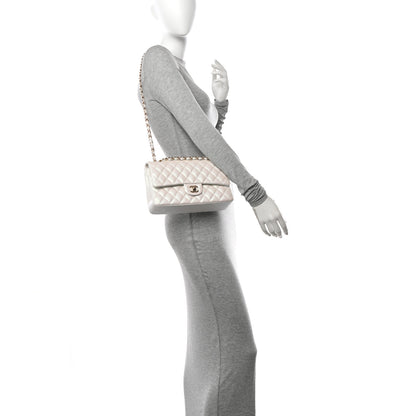 Chanel Iridescent Calfskin Quilted Medium Double Flap White 2 of 13
