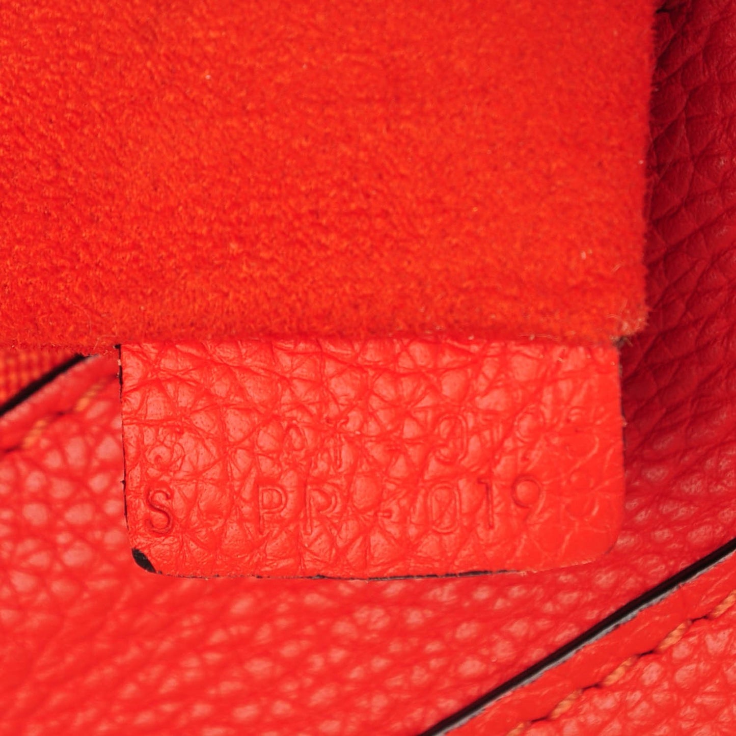 Drummed Calfskin Mini Luggage Vermillion