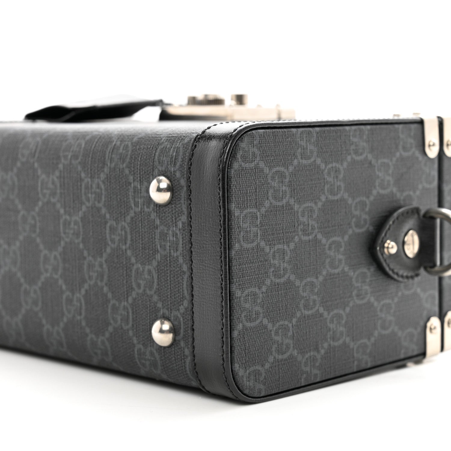 Gucci GG Supreme Monogram Calfskin Savoy Top Handle Beauty Case Black 10 of 10