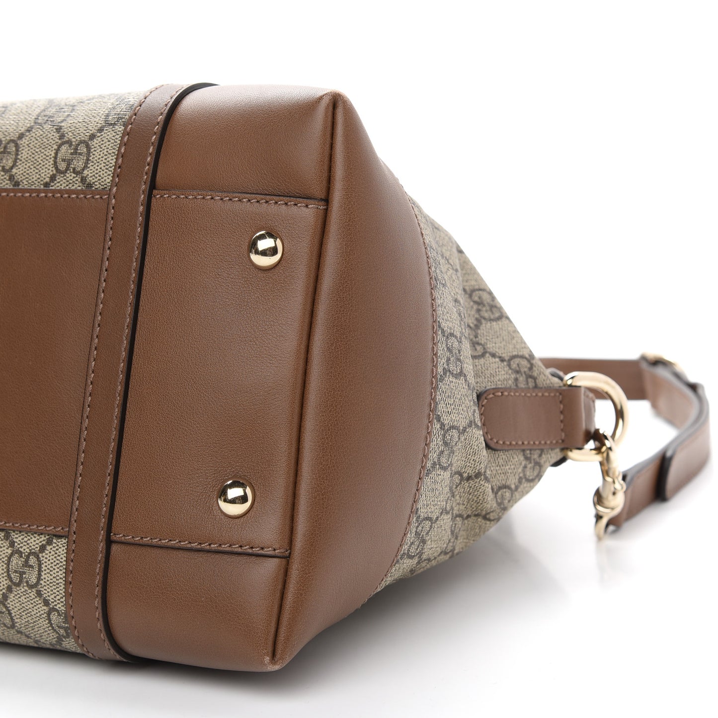GG Supreme Monogram Medium Nice Top Handle Dome Bag Brown