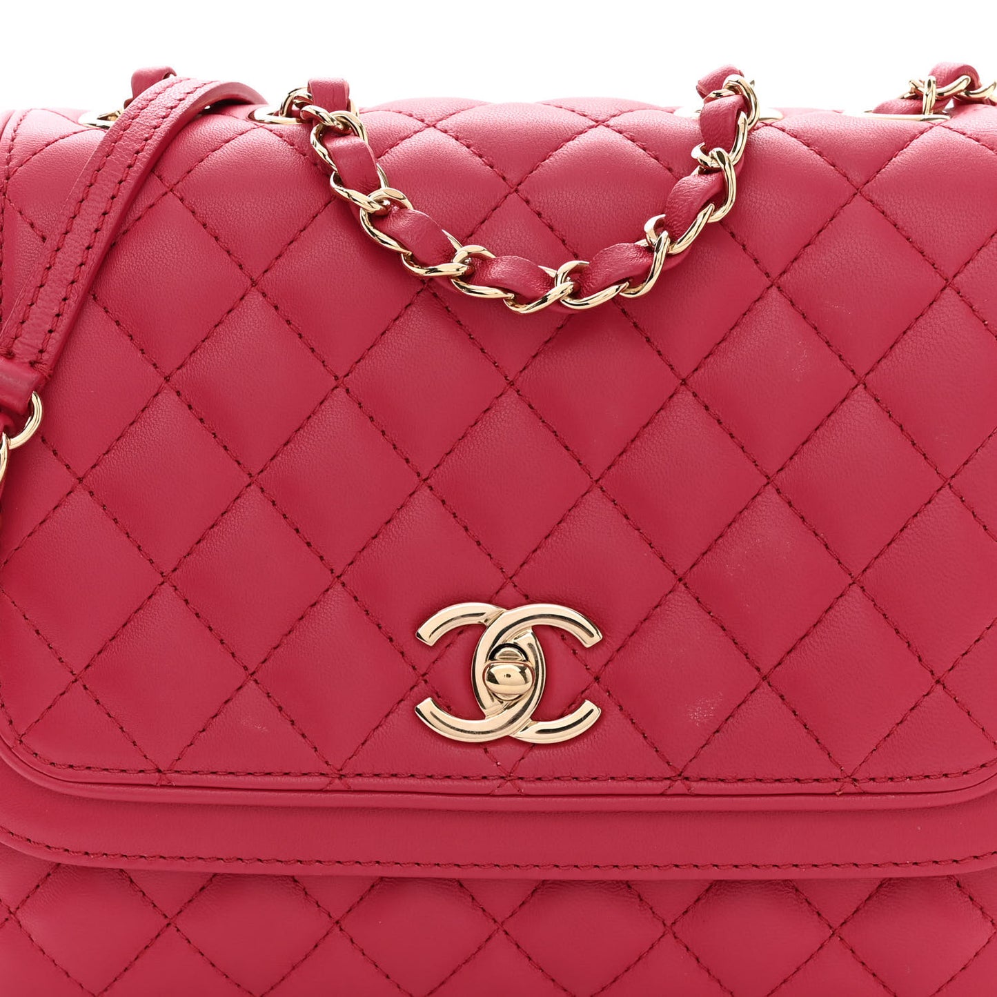 Lambskin Quilted Medium Lovely Day Flap Pink