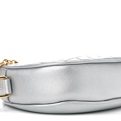 Celine Laminated Calfskin Quilted Small C Charm Bag Silver 8 of 9