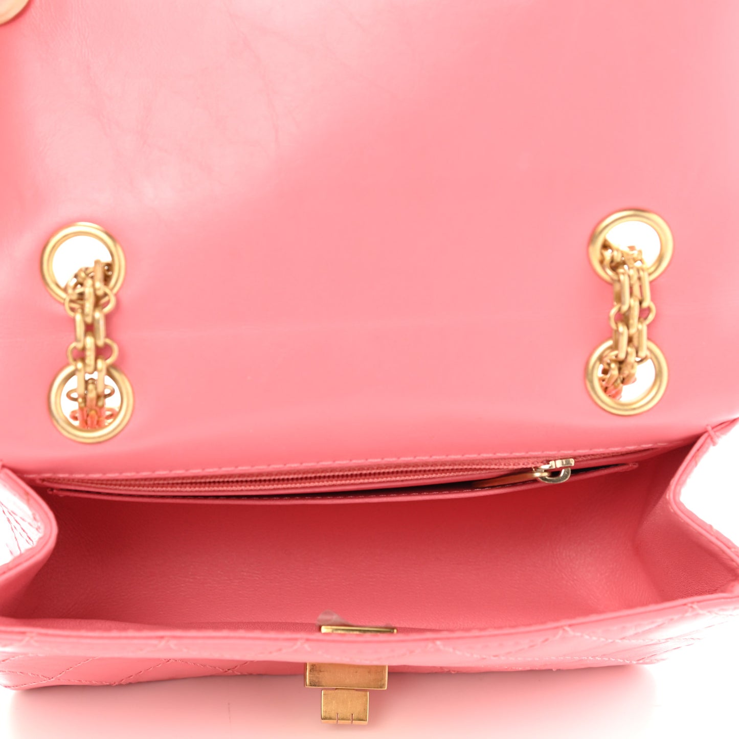 Aged Calfskin Quilted 2.55 Reissue Mini Flap Pink