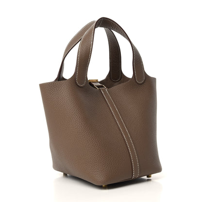 Hermes Taurillon Clemence Picotin Lock 18 PM Etoupe 3 of 11