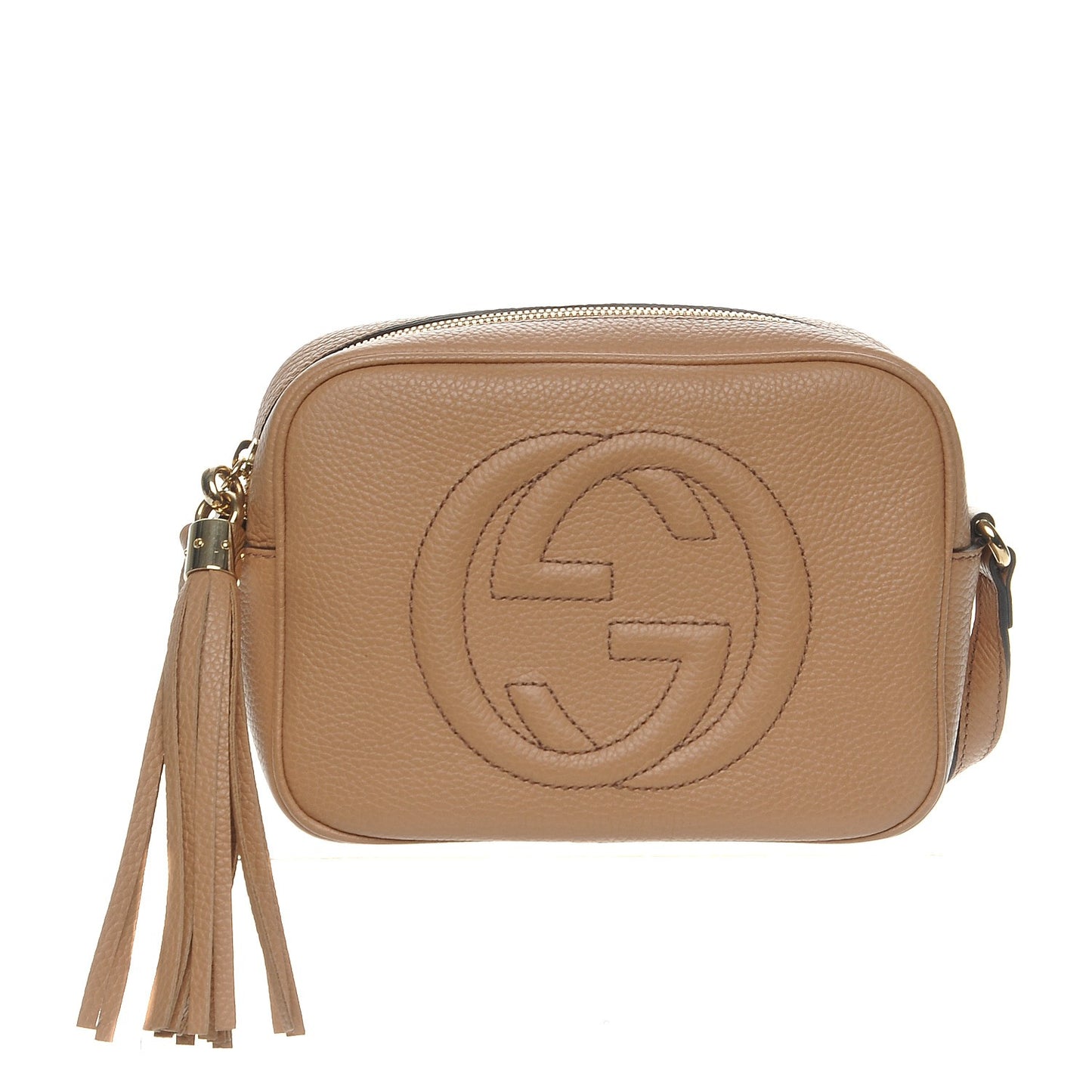 Pebbled Calfskin Small Soho Disco Bag Rose Beige