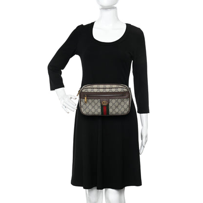 Gucci Soft GG Supreme Monogram Medium Ophidia Belt Bag Dark Brown 3 of 10