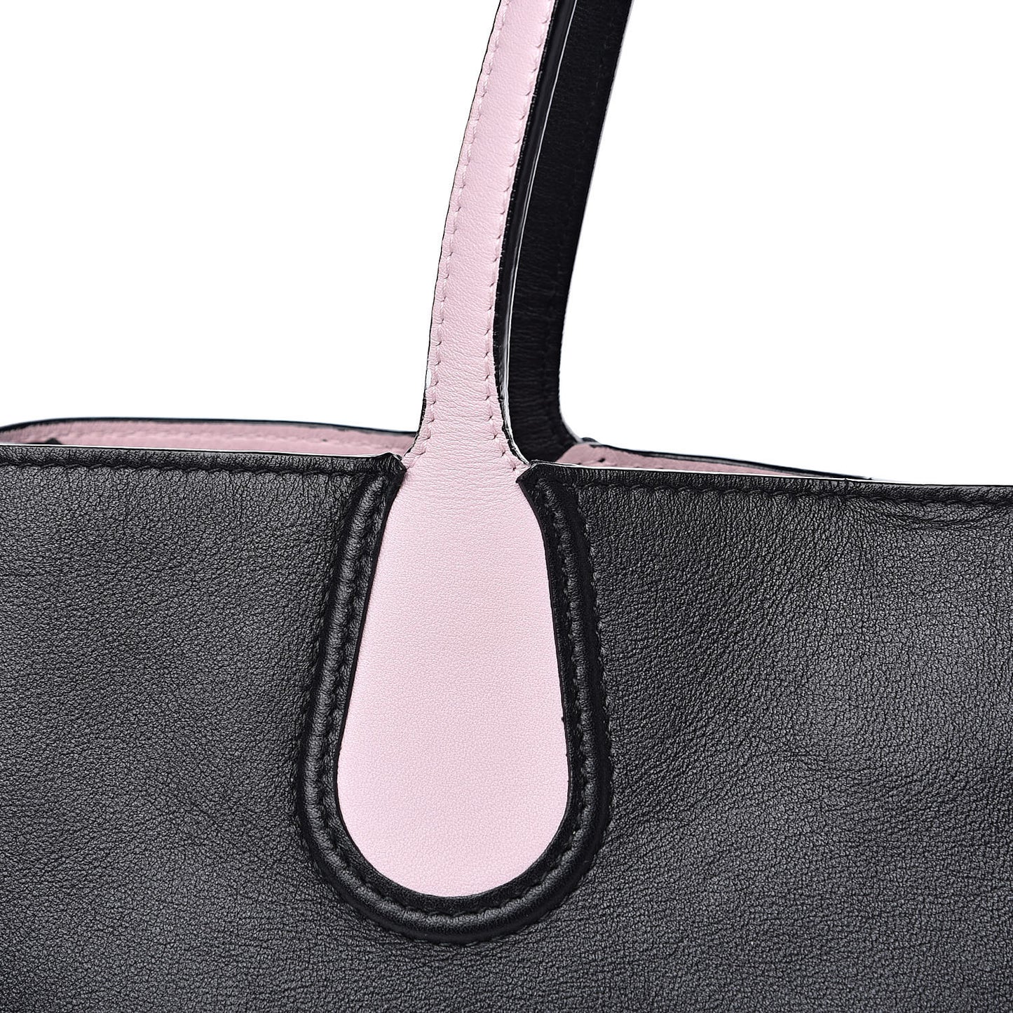 Calfskin Small Addict Shopping Tote Black Pink