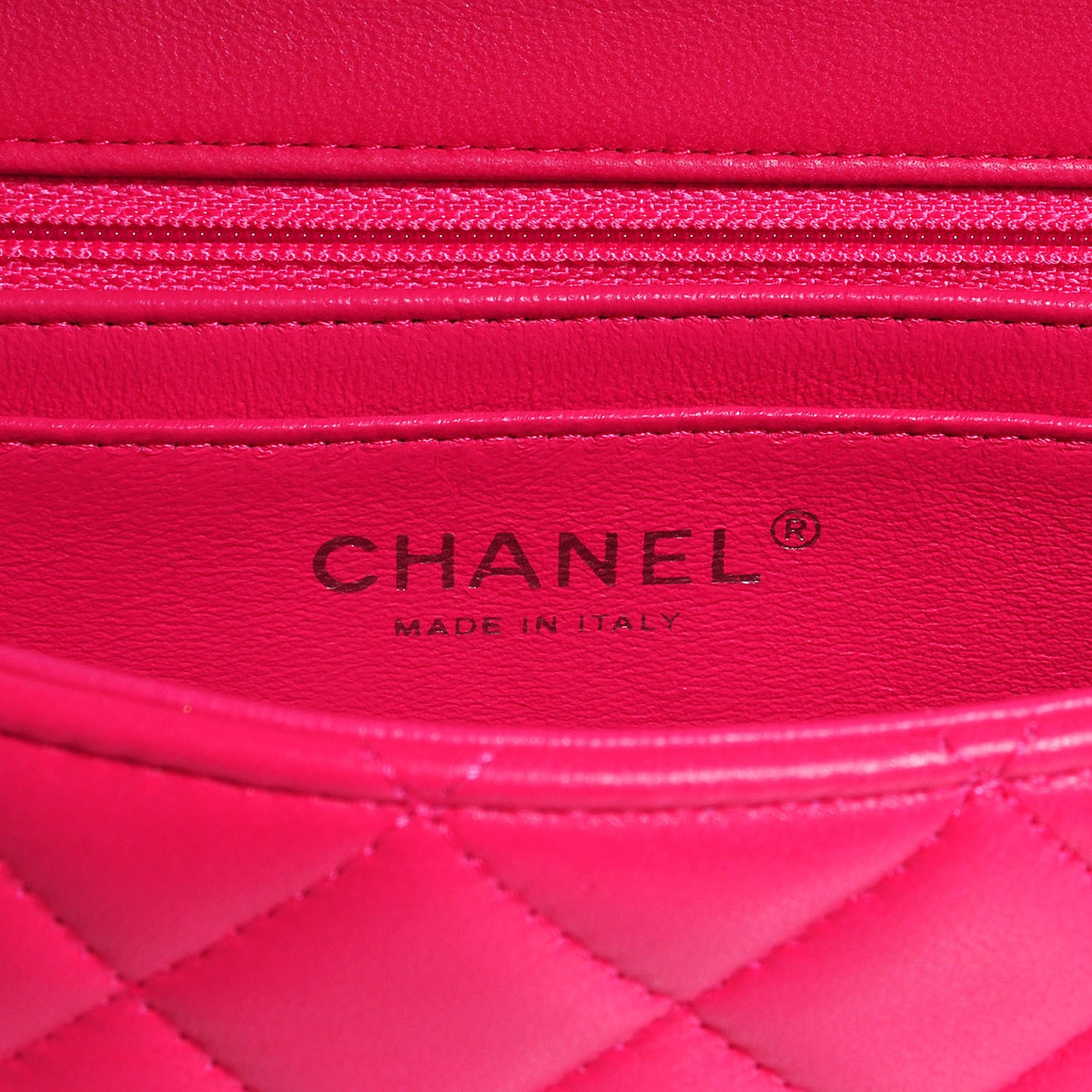 Lambskin Quilted Mini Flap Dark Pink