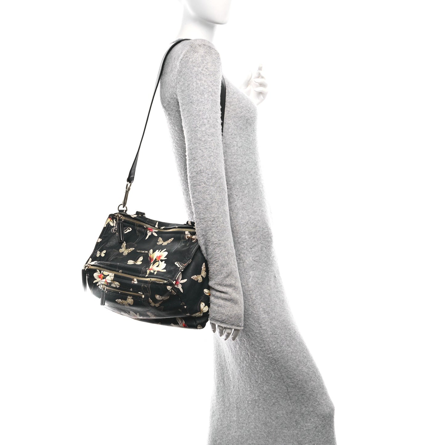 Lambskin Magnolia Print Medium Pandora Black