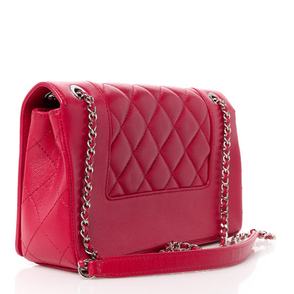Chanel Iridescent Sheepskin Quilted Small Vintage Mademoiselle Flap Dark Pink 3 of 11
