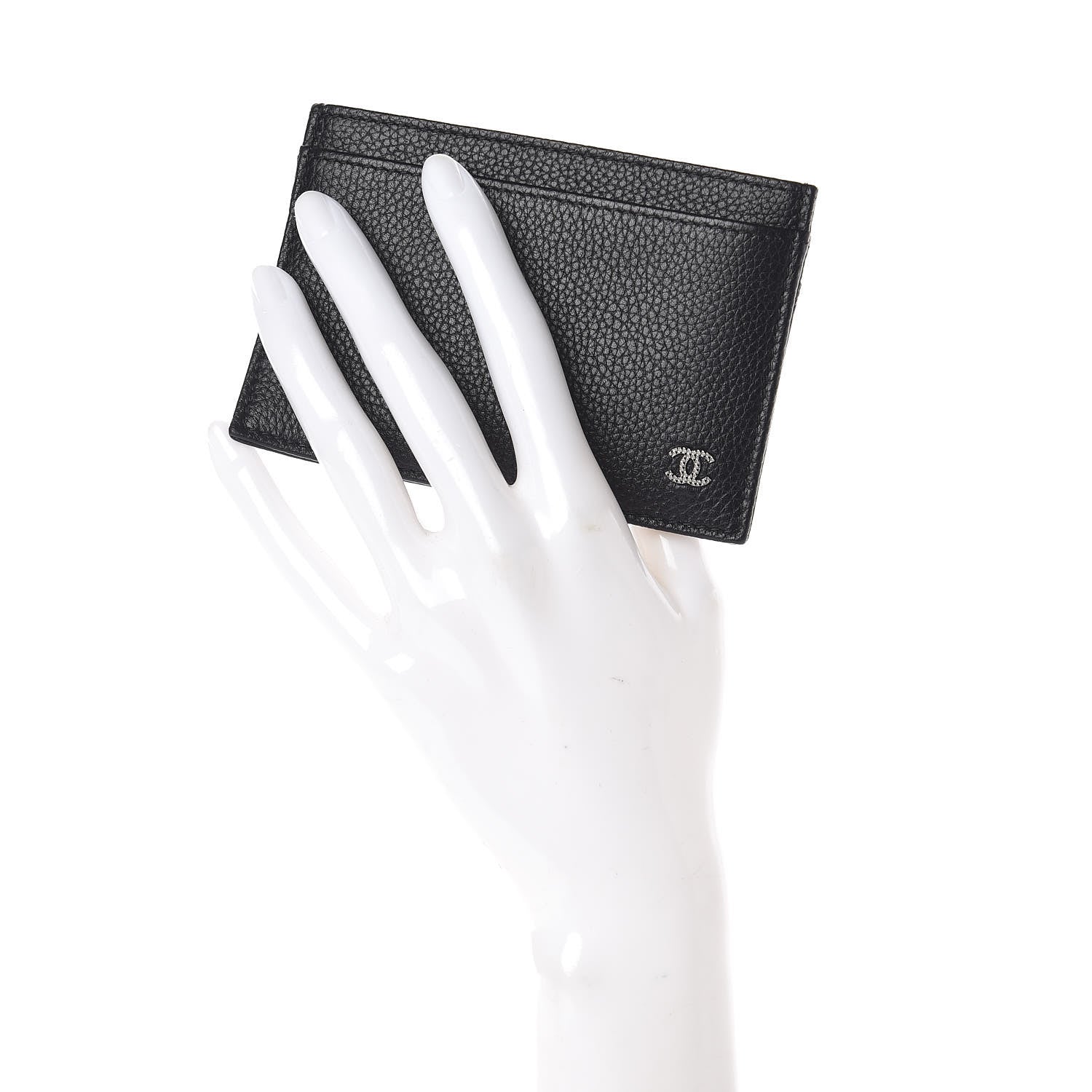 Chanel Grained Calfskin CC Card Holder Black 2 of 8