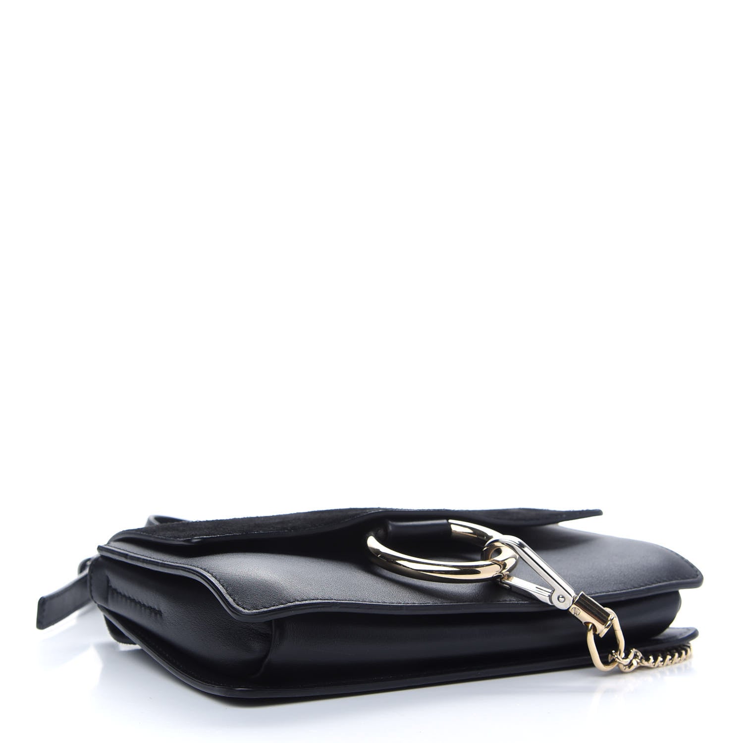 Chloe Suede Calfskin Small Faye Shoulder Bag Black 4 of 11