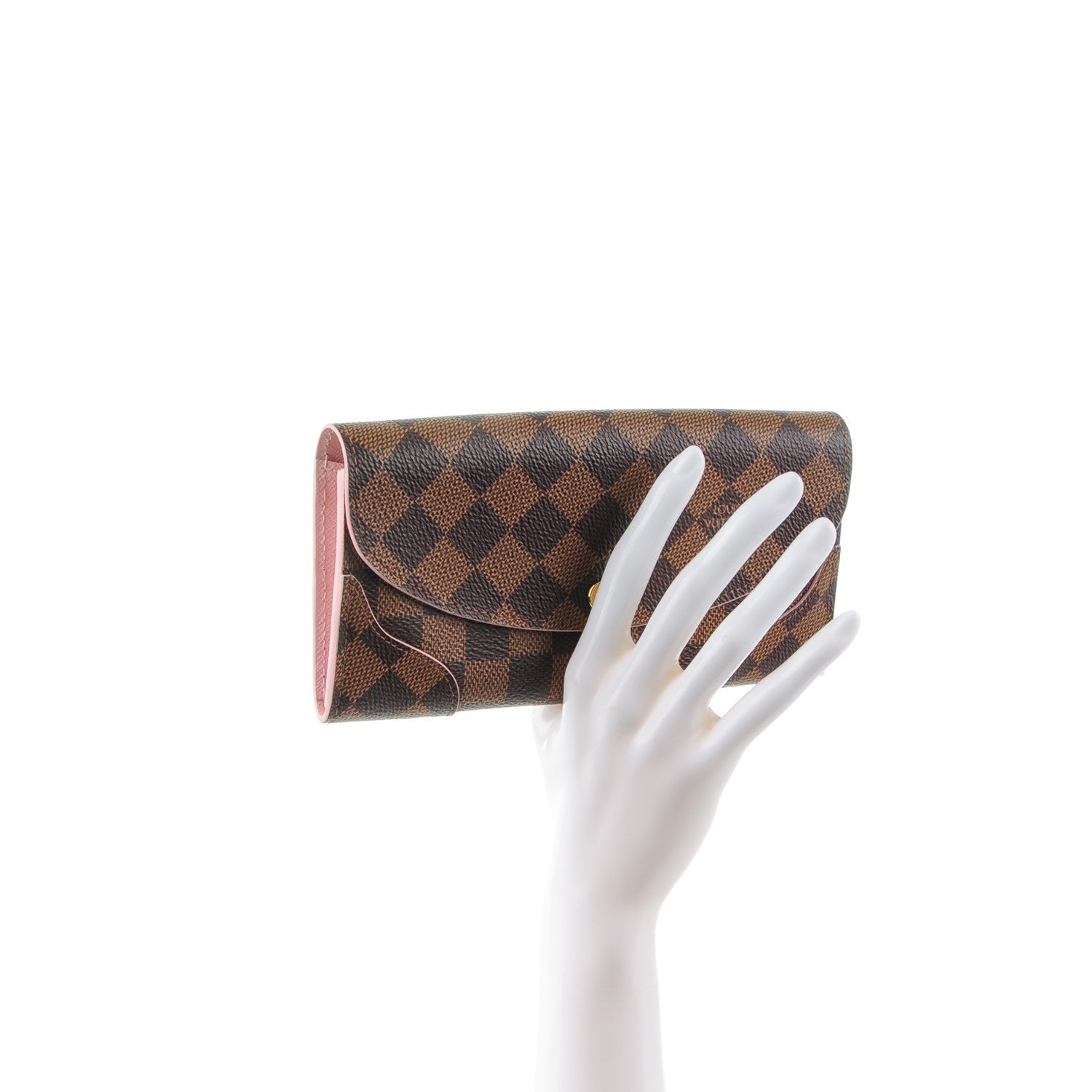 Louis Vuitton Damier Ebene Caissa Wallet Rose Ballerine 2 of 7