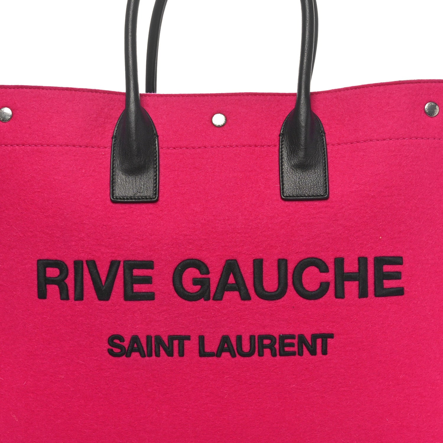 Saint Laurent Wool Rive Gauche Tote Fuchsia 8 of 11