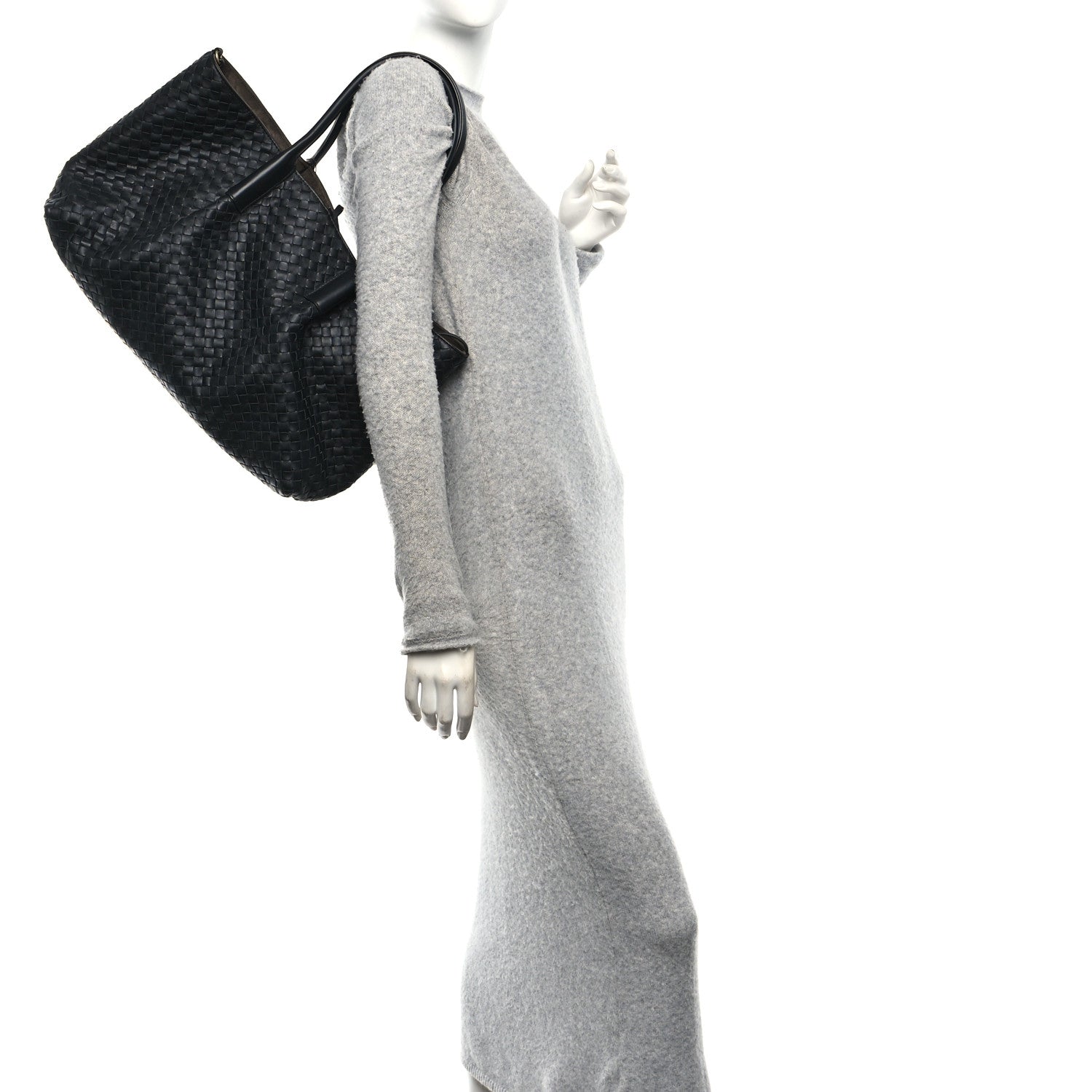 Bottega Veneta Calfskin Intrecciato Large Pinacoteca Reversible Tote Black 2 of 10