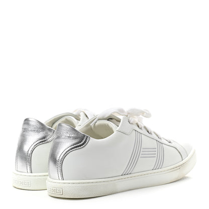 Hermes Nappa Womens Avantage Sneakers 40 White Argent 4 of 9
