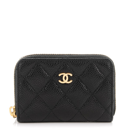 Chanel Caviar Quilted Zip Coin Purse Black 1 of 7