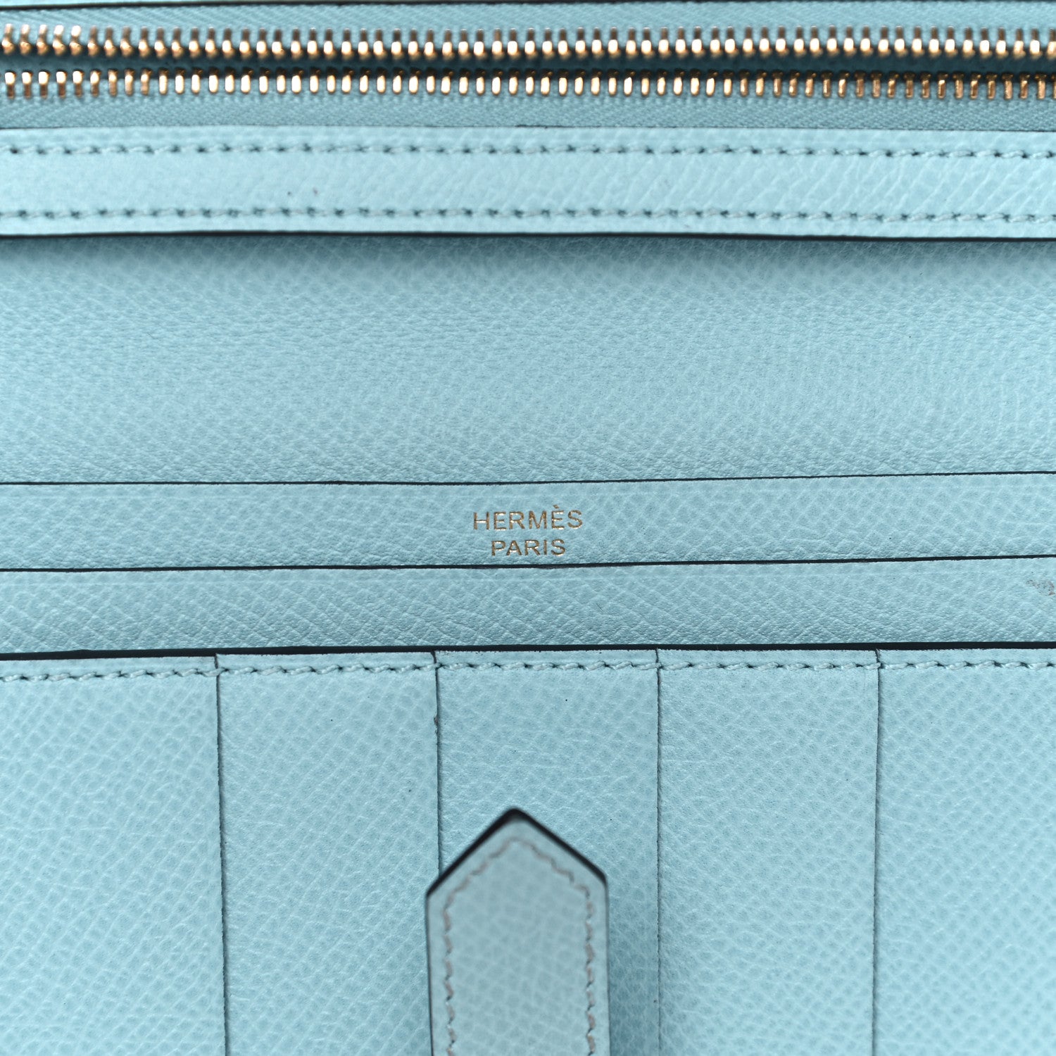 Hermes Epsom Bearn Gusset Wallet Bleu Atoll 6 of 12
