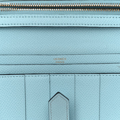 Hermes Epsom Bearn Gusset Wallet Bleu Atoll 6 of 12