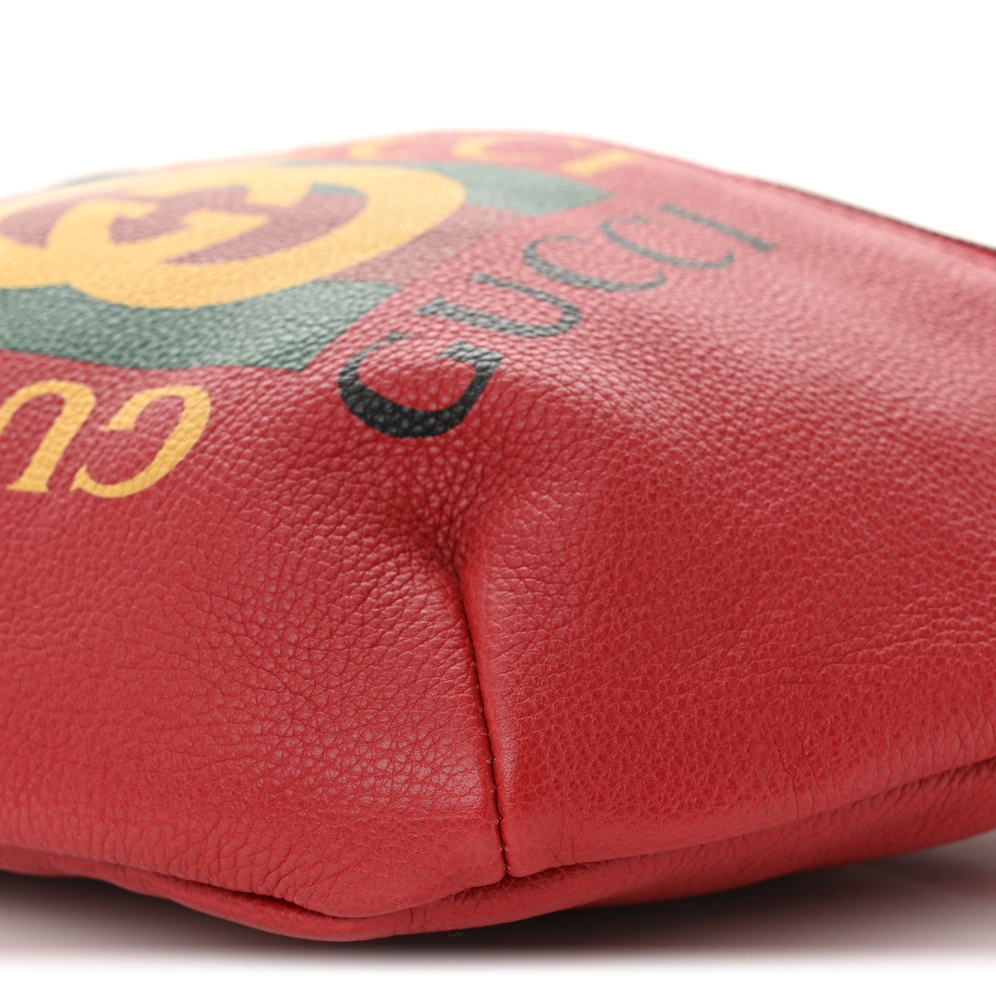 Grained Calfskin Logo Belt Bag Hibiscus Red