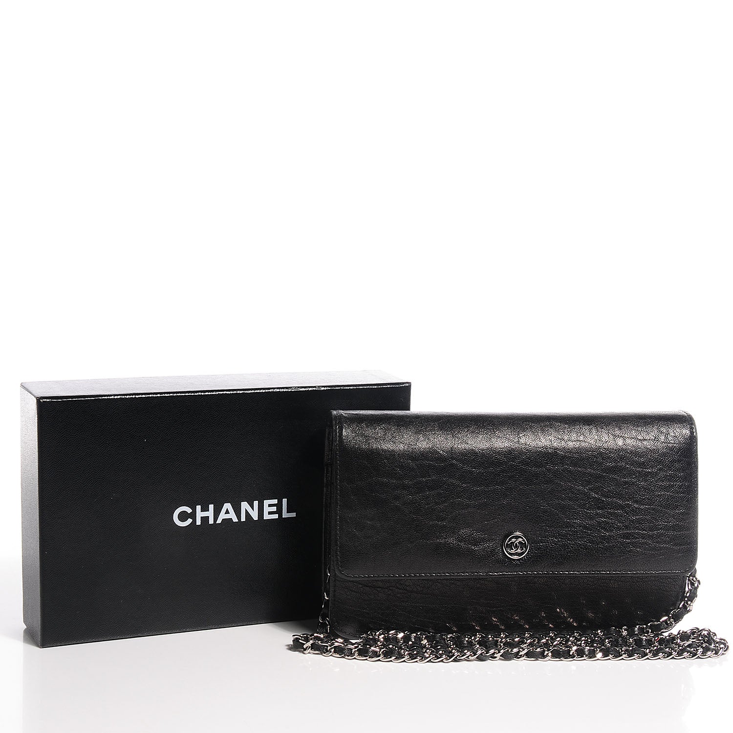 Chanel Goatskin Wallet on Chain WOC Black 5 of 9