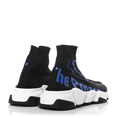 Balenciaga Neoprene Knit Power of Dreams Womens Speed Sneakers 37 Black Bleu 3 of 4