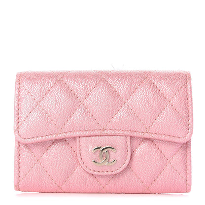 Chanel Iridescent Caviar Quilted Flap Card Holder Rose Pink 1 of 11
