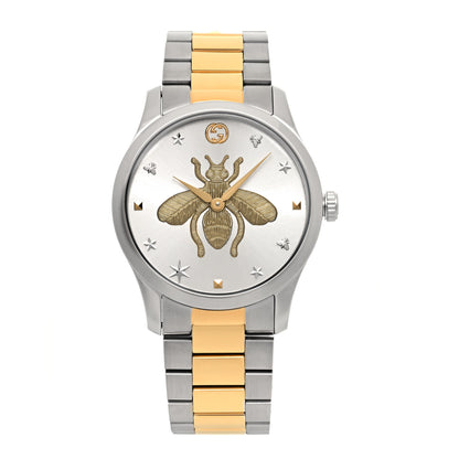 Gucci Stainless Steel 38mm G-Timeless Two Tone Bee Quartz Watch 1 of 4