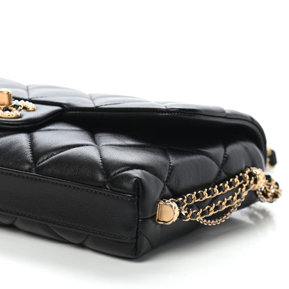 Chanel Lambskin Quilted Crush On Chains Flap Bag Black 9 of 9