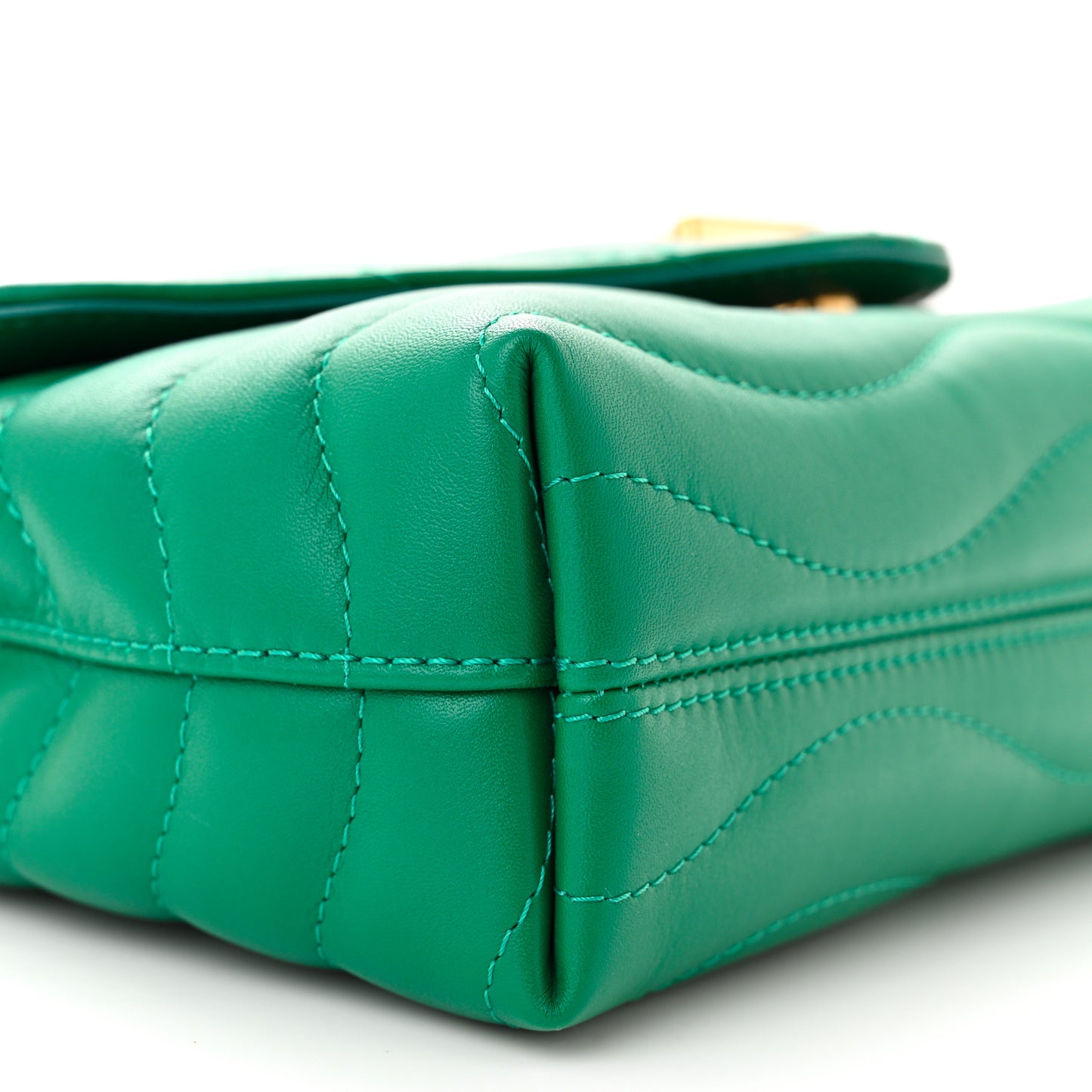 Calfskin New Wave Chain Bag MM NM Emerald