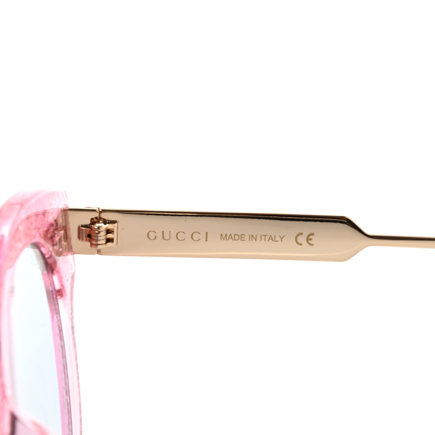 Gucci Acetate Round Frame Web Sunglasses GG0282SA Pink 6 of 7