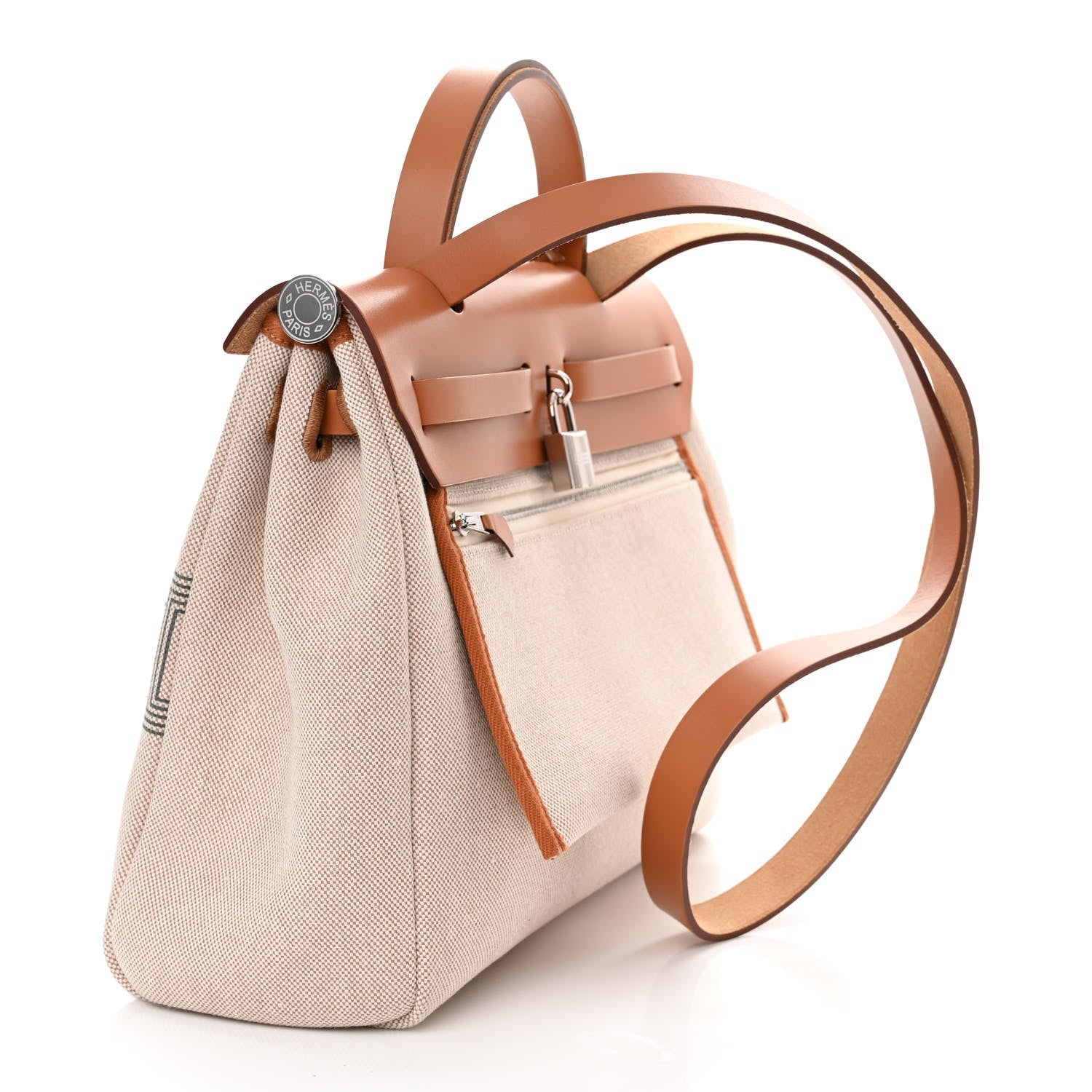 Hermes H Plume Canvas Vache Hunter Circuit 24 Herbag Zip Retourne 31 Gris Meyer Ecru Beige Naturel 4 of 11