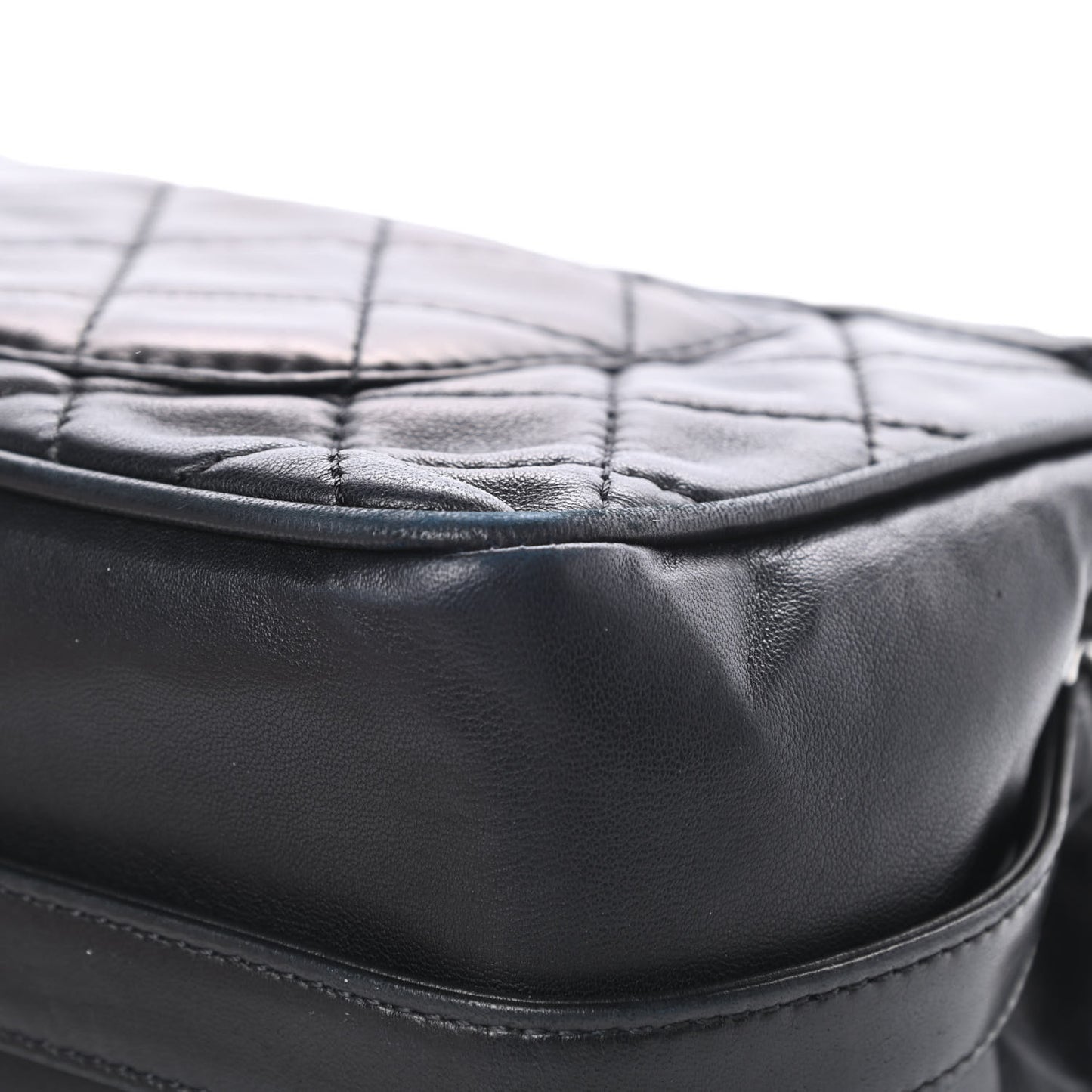 Lambskin Quilted Jumbo Icons Secret Label Flap Black