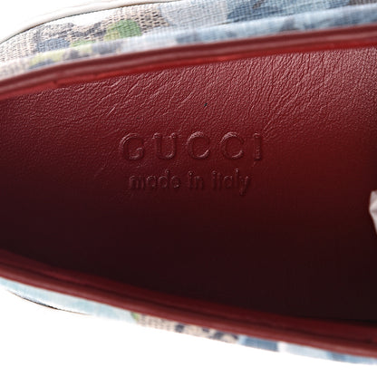 Gucci GG Supreme Monogram Blooms Womens Slip On Sneakers 35.5 Beige Blue Navy Red 5 of 8