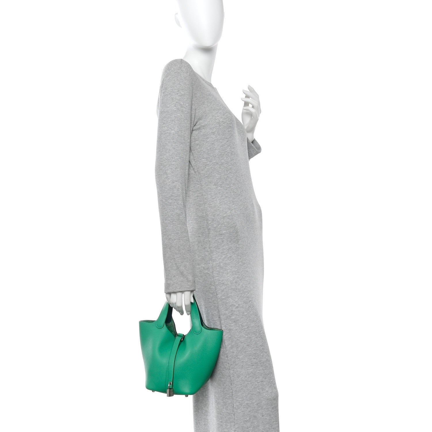 Hermes Taurillon Clemence Swift Eclat Picotin Lock 18 PM Menthe Vert Bosphore 2 of 11