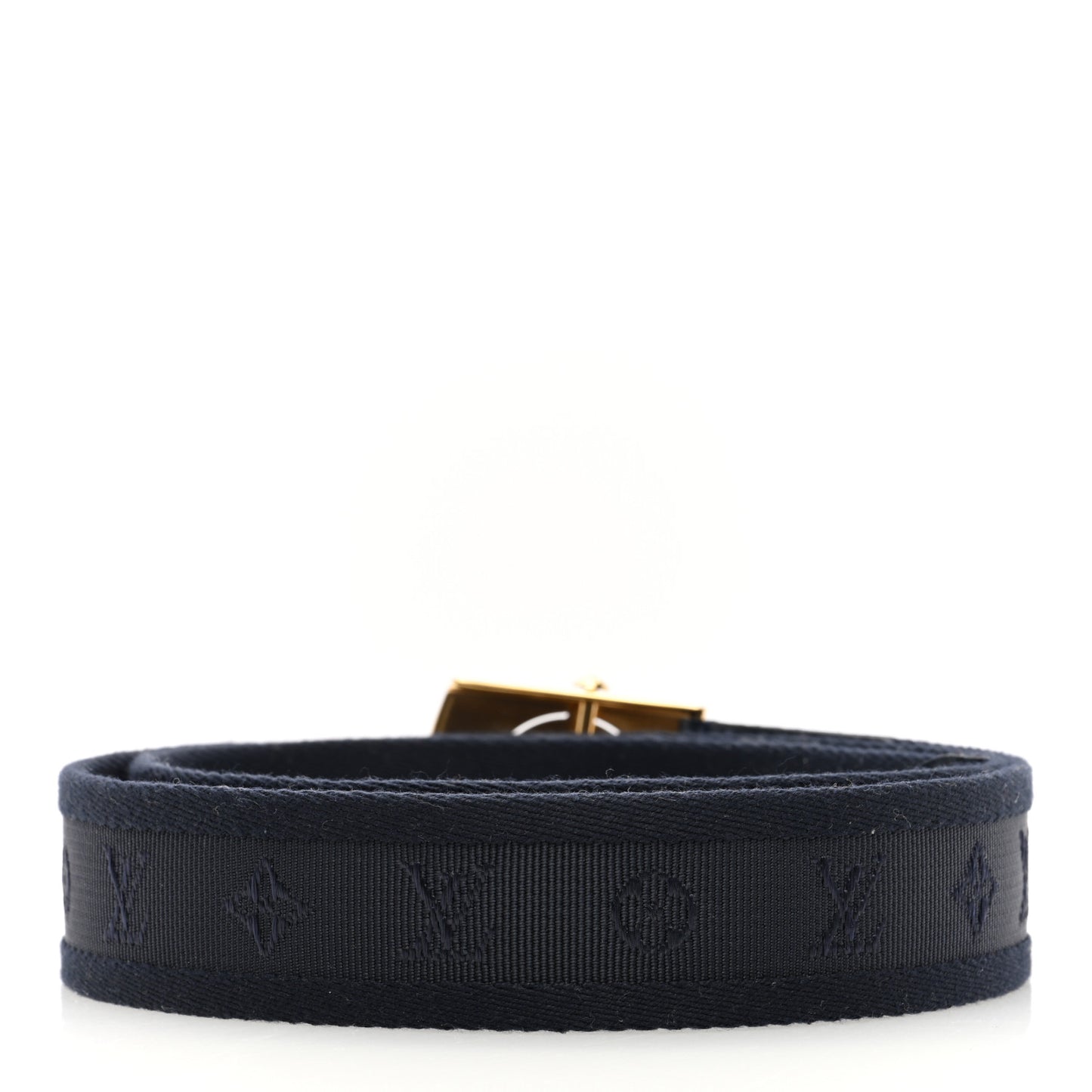 Canvas Monogram LV Cut Belt 90 36 Navy
