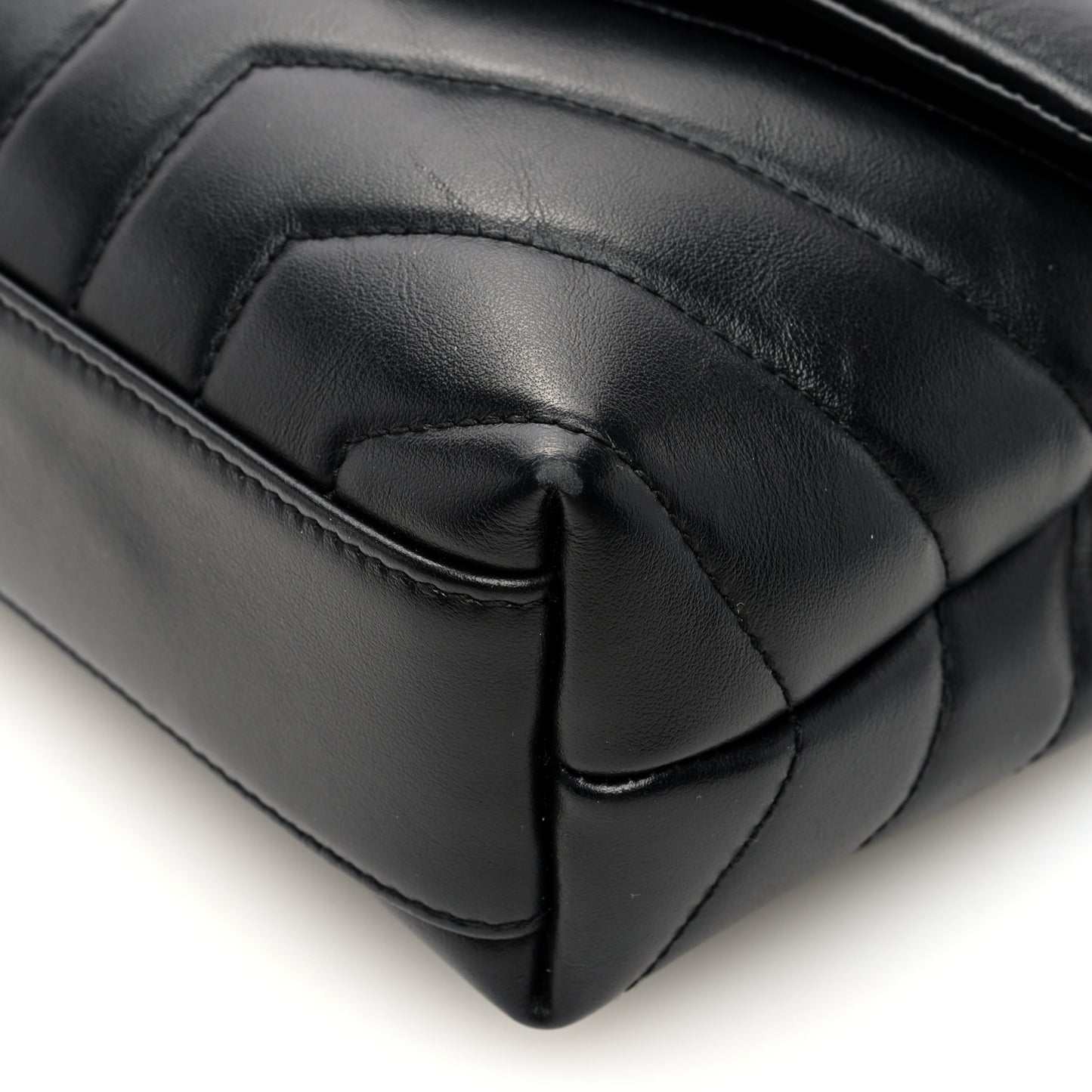 Calfskin Y Quilted Monogram Toy Loulou Crossbody Bag Black