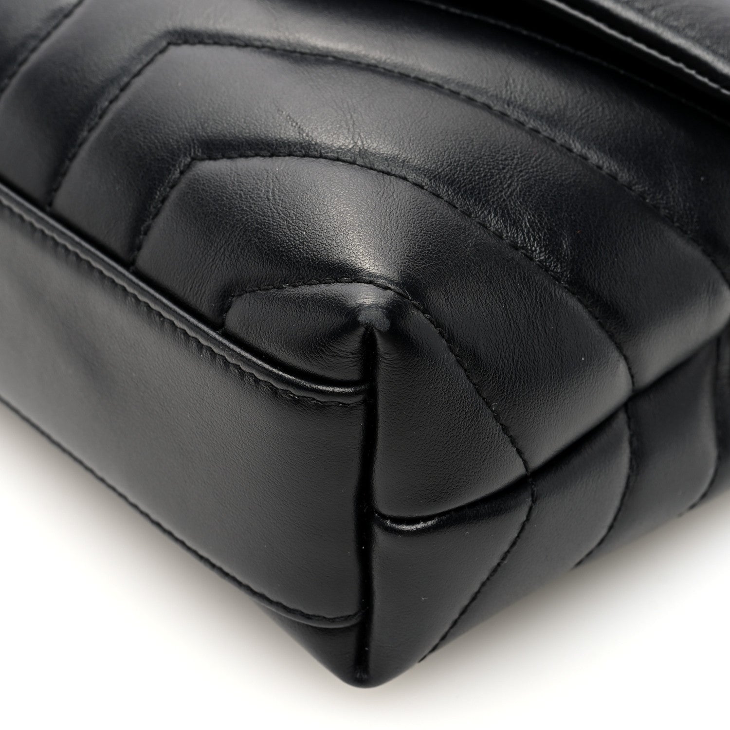 Saint Laurent Calfskin Y Quilted Monogram Toy Loulou Crossbody Bag Black 9 of 10