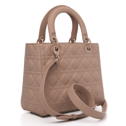 Christian Dior Ultra Matte Calfskin Cannage Medium Lady Dior Beige 3 of 12