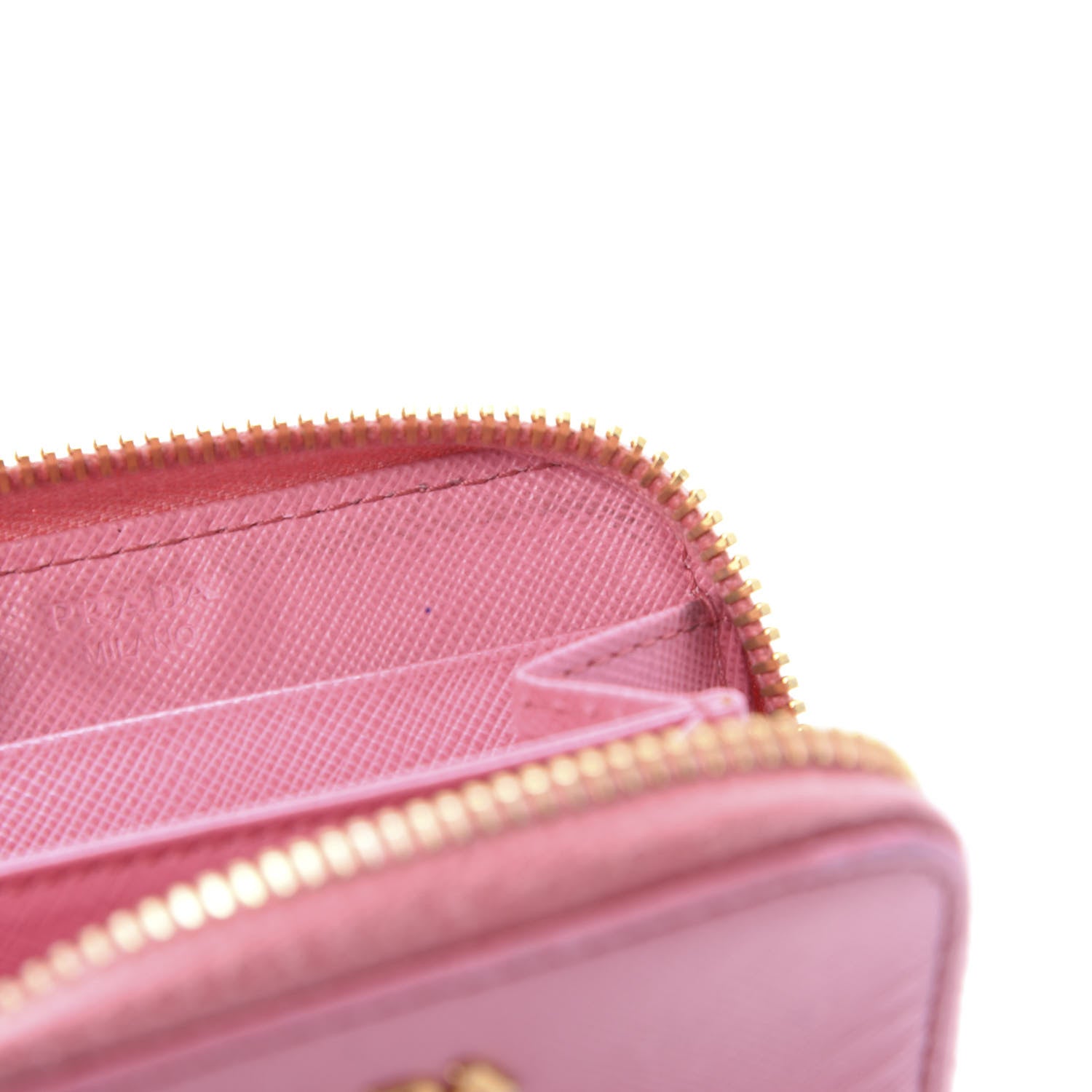 Prada Saffiano Metal Zip Coin Purse Geranio 12 of 12