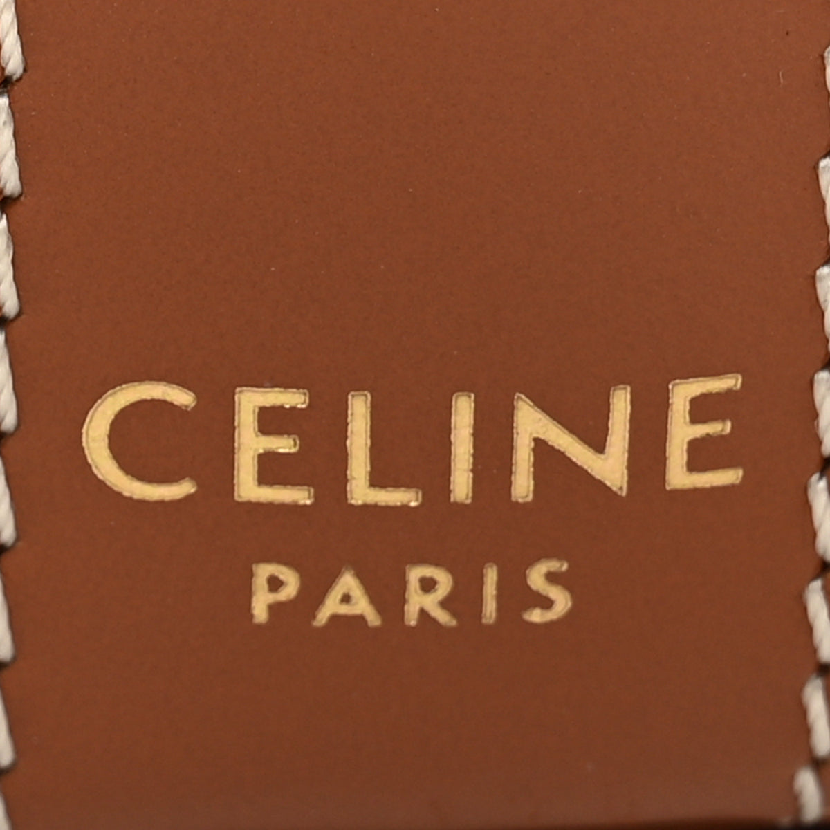Celine Triomphe Canvas Calfskin Small Drawstring Bucket Bag Tan 7 of 10